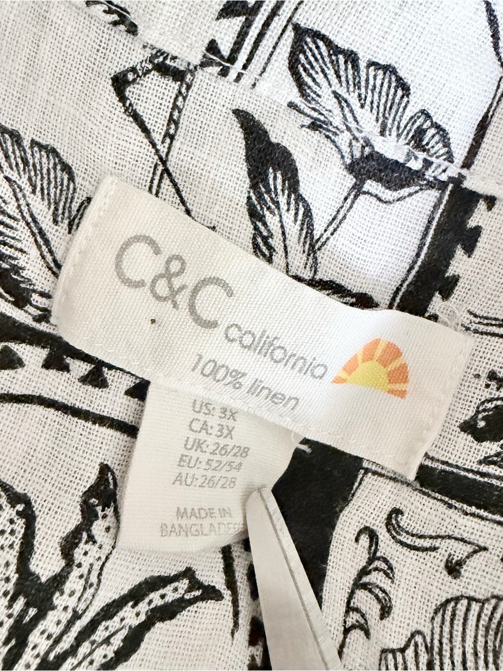 C&C California Tropical Linen Button Down Shirt - Picture 6 of 8